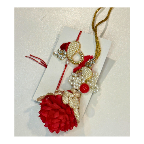 Pearl Heart Rakhi and Lumba Set