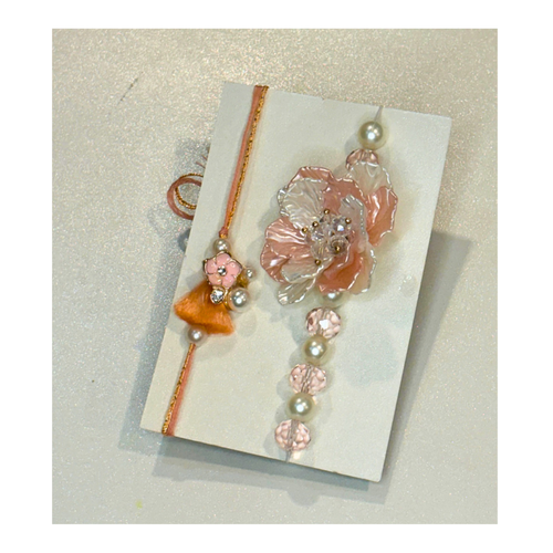 Pink Blossom Rakhi and Lumba Set