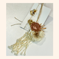 Shining White Radiance Rakhi and Lumba Set