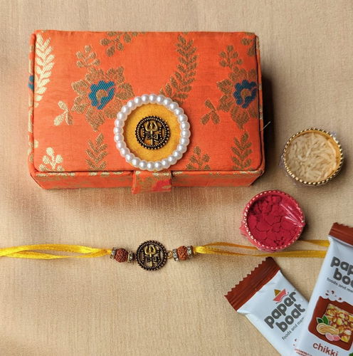 Elegant Rakhi Gift Box - Divine Blessings