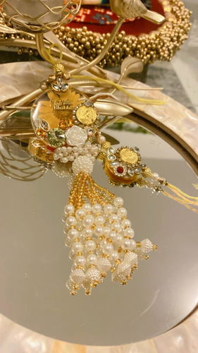 Golden Pearl Rakhi Set