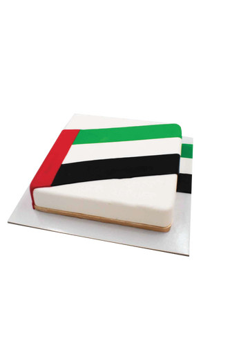 Draping UAE flag cake