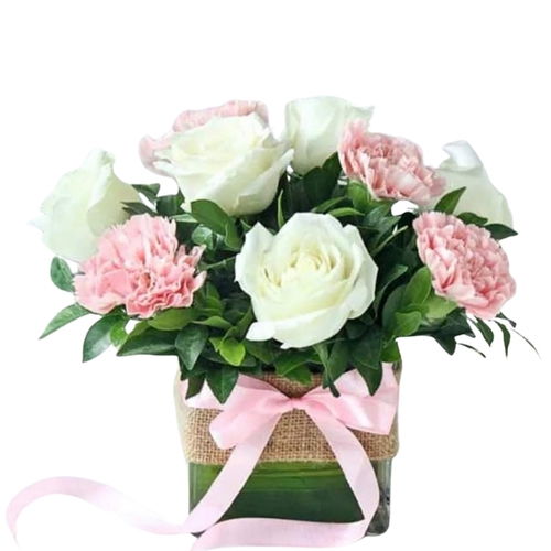 Roses and Carnation Vase