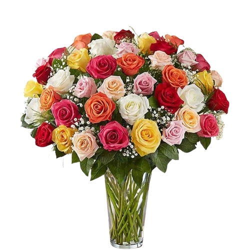 51 Mixed Roses Vase