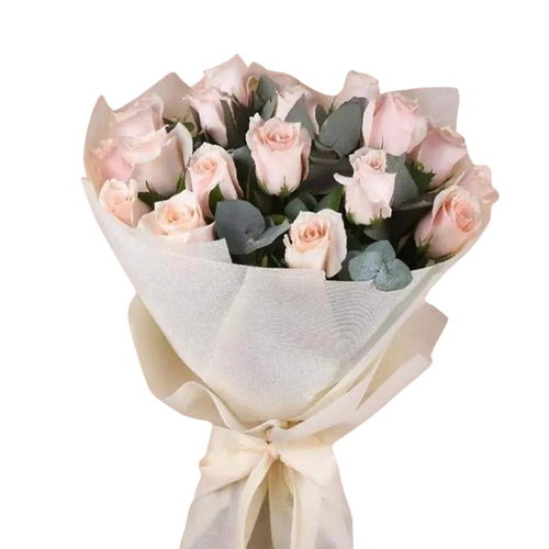 21 Peach Rose Bouquet