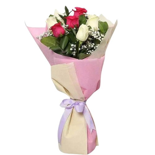 White and Pink Rose Bouquet