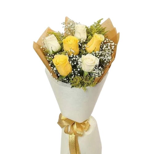 Yellow and white Rose Bouquet