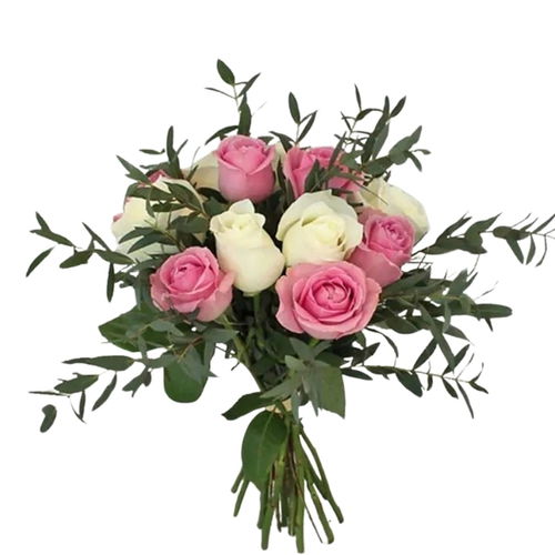 White and Pink Roses Bunch