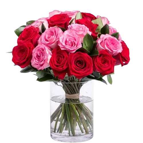 31 Red and Pink Rose Vase