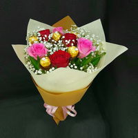 Mixed  Roses  Bunch  with Chocolate