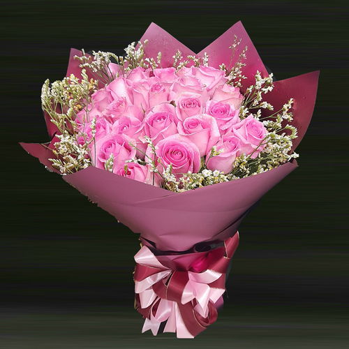 24 Pink Roses Bunch