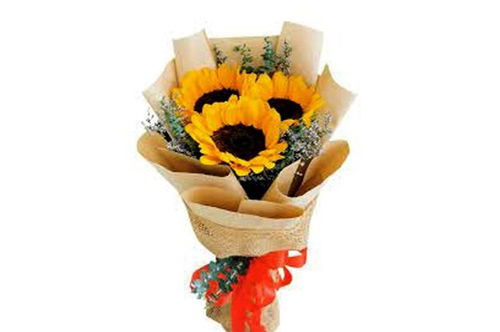 Sunflower With Brown & Jute