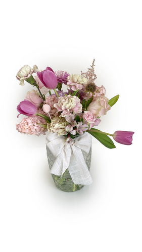 Pink Delicate Bouquet With Vase