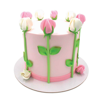 Pink and White Roses Cake