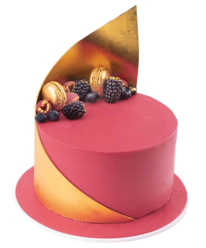 Golden Wrap Berries Cake