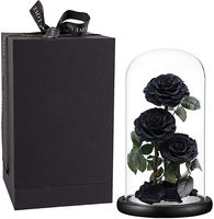 3 Black Forever Roses